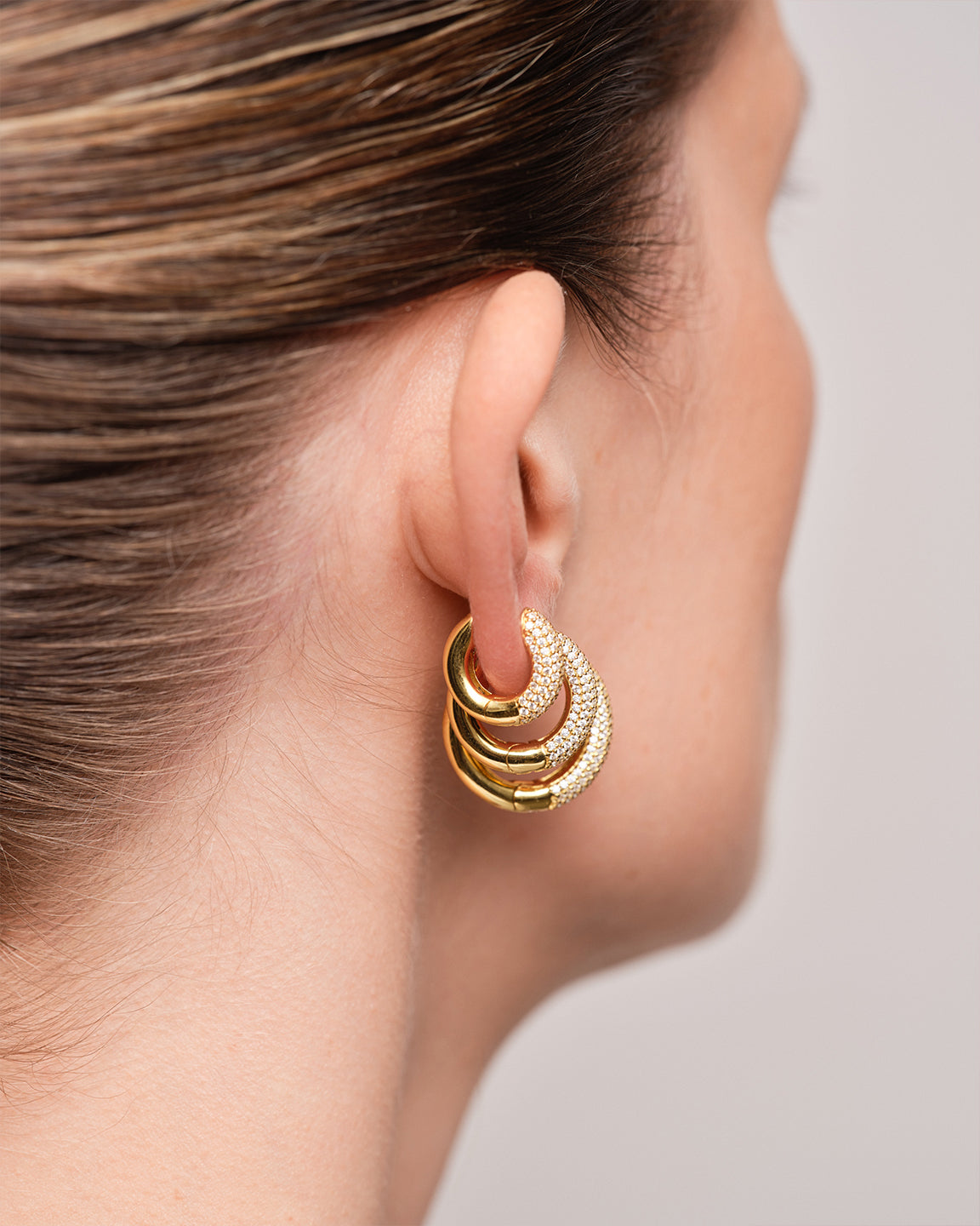 Bold Pave Hoops Small